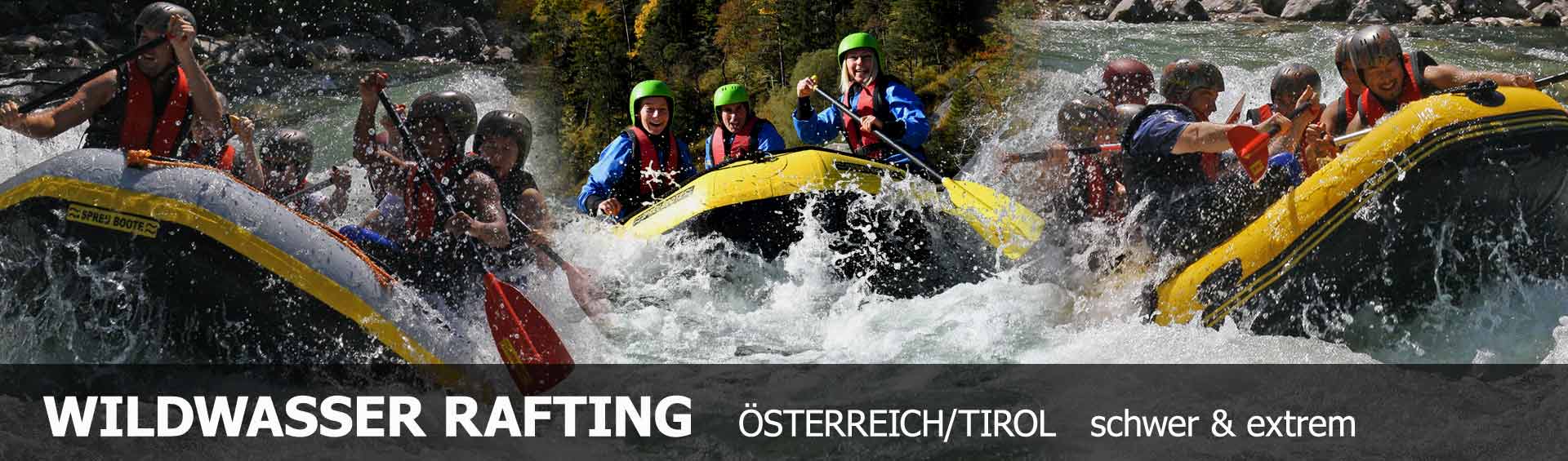 Wildwasser Rafting Tirol, schwere Raftingtouren im Ötztal in Österreich